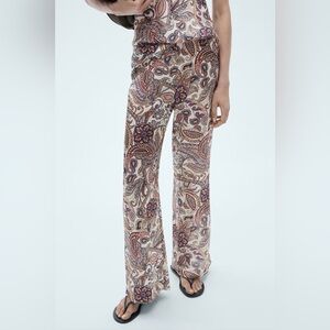 Mango Flowy Printed Trousers